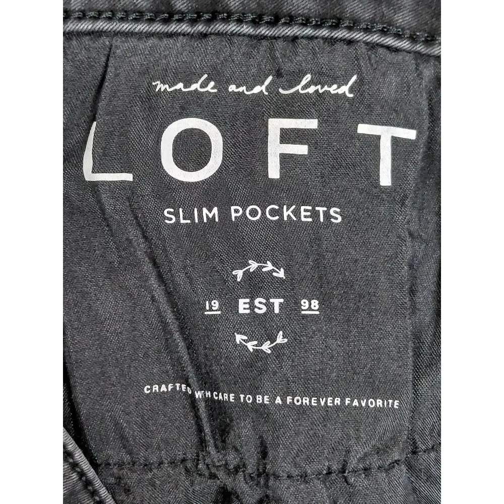 Loft Made And Loved Black Slim Stretch Jeans Women Size 12